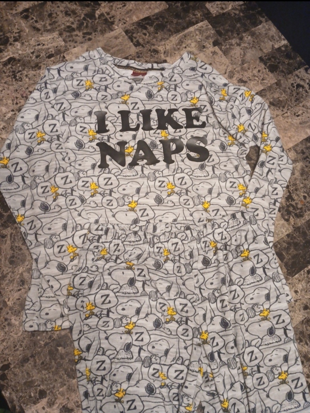 Peanuts Grey and Yellow Snoopy "I LIKE NAPS"